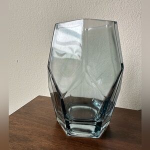 Faceted Blue Glass Vase